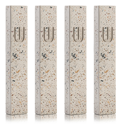 Set of Concrete Mezuzahs for Entry Doors and Rooms in Stone Terrazzo - Timeless
