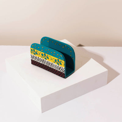 Stylish Napkin & Blessing Holder – Hand-Painted Aluminum – ColorPop Series  Turquoise