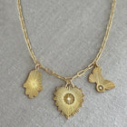 Triple Diamond Charm Necklace | Gold Plated or Sterling Silver