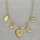 Vesta Heart Five Charm Initial Necklace