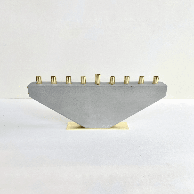 White Fancy Lady Concrete Menorah