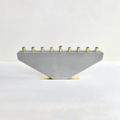 White Fancy Lady Concrete Menorah