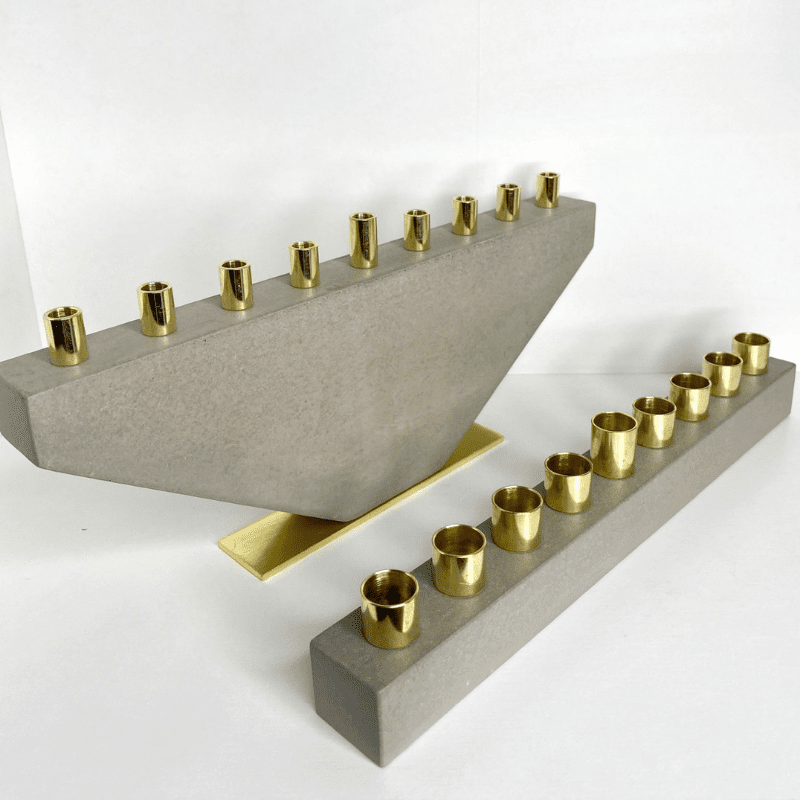 White Fancy Lady Concrete Menorah