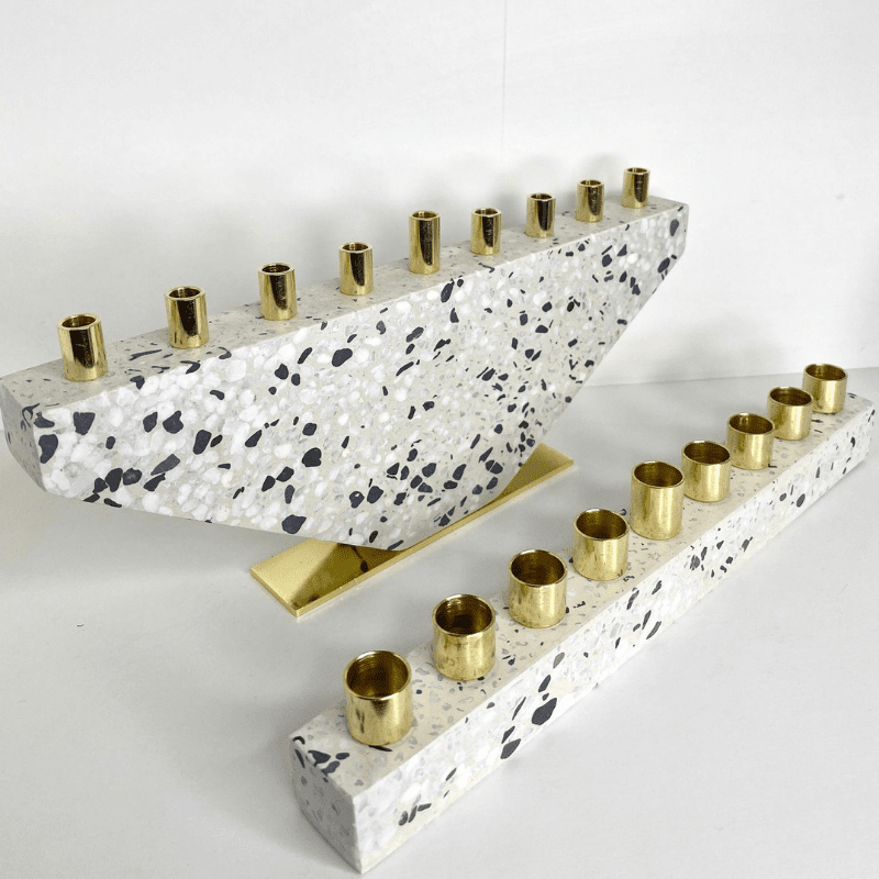 Terrazzo Fancy Lady Concrete Menorah