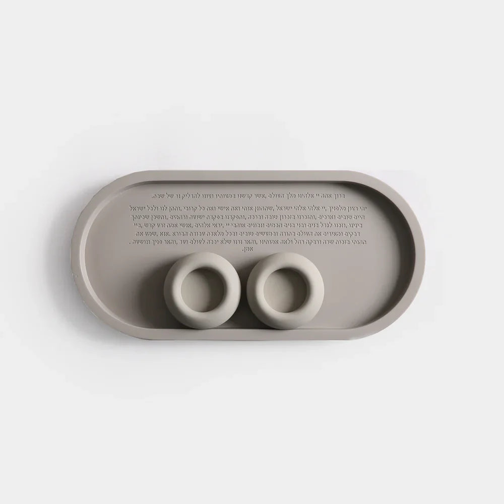 Premium Handmade Shabbat Candle Set – Grace & Clean Series  Gray