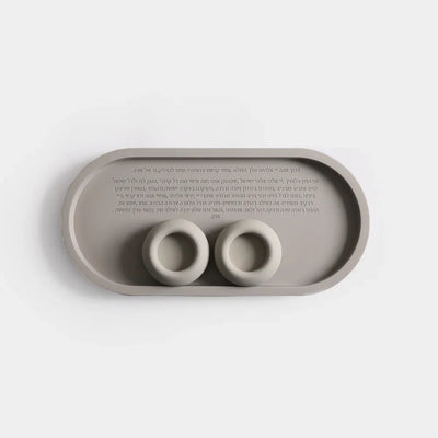 Premium Handmade Shabbat Candle Set – Grace & Clean Series  Gray