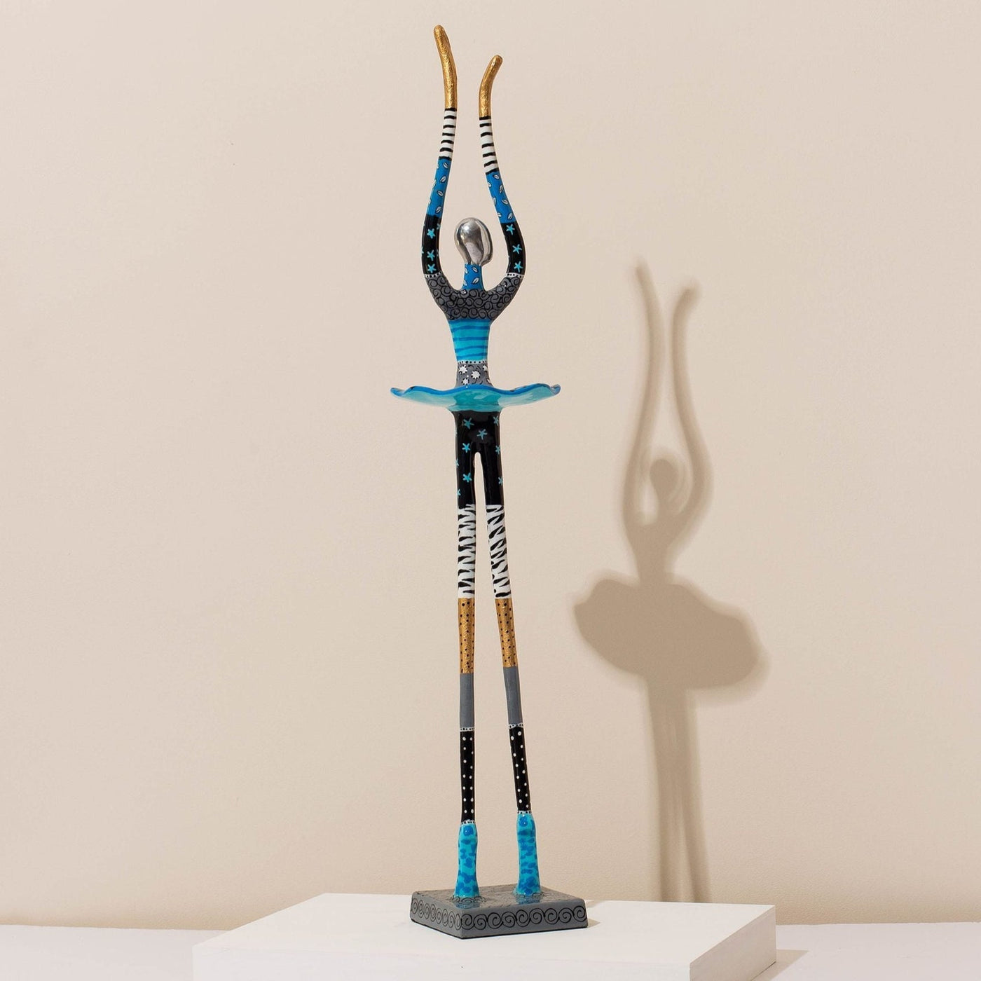 Handcrafted Dance Sculpture – Dance of Soul – Modern Judaica Series  Blue