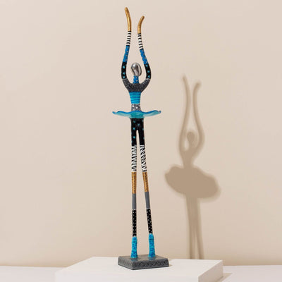 Handcrafted Dance Sculpture – Dance of Soul – Modern Judaica Series  Blue