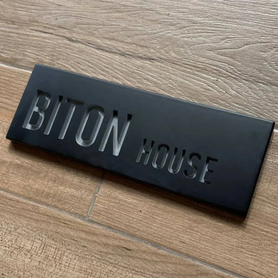 Personalized Concrete Sign for Home – TailorMade Series  Name + "HOUSE" / Door Sign Only
