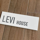 Handmade Personalized House Sign with Engraved Design, Crafted from Clean White Concrete - Snow series