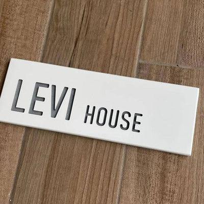 Handmade Personalized House Sign with Engraved Design, Crafted from Clean White Concrete - Snow series (Copy) (Copy) 