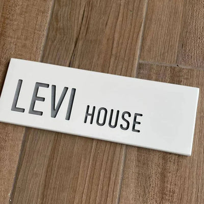 Concrete house entrance sign with names in dark gray with engraving - Urban Stone Series (Copy) 