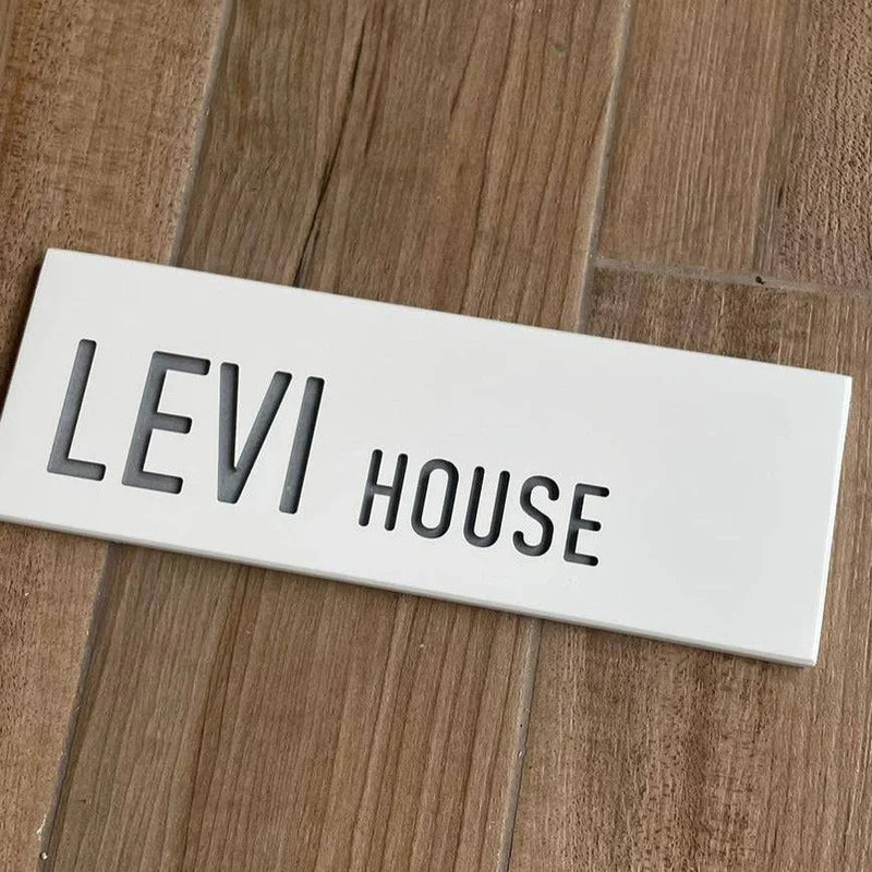 White Concrete Entry Nameplate – TailorMade Series