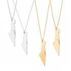 Modern Israel Map Pendant Necklace