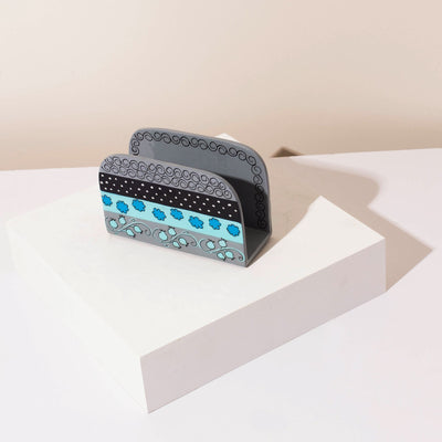 Stylish Napkin & Blessing Holder – Hand-Painted Aluminum – ColorPop Series  Gray