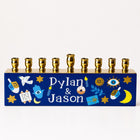 Custom Name Kids Hanukkah Symbols Menorah