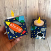 Personalized Astronaut & Space Shabbat Candles Set 
