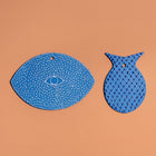 Set of Lucy Eye and a Small Fish | Marroco Blue and White Pattern