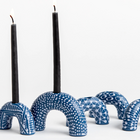 Menorah | Morocco Blue with White Patterns