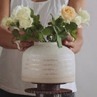 Eshet Chayil Blessing Flower Vase – 24K Gold Hebrew Inscription