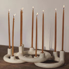 Modular Ceramic Hanukkiah with Three Interlocking Candle Hoops
