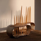 Handmade Israel Ribbon-Inspired Hanukkiah Menorah – Sculptural Art Vase