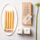 Porcelain Shabbat Candle Holder Set – Oval Tray & Beeswax Candles