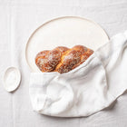 Porcelain Challah Tray Set – Linen Cover & Oyster Bowl