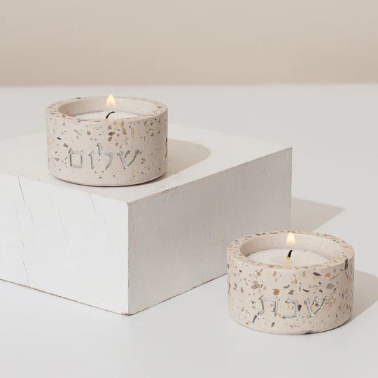 Handcrafted Shabbat Candlesticks – Terrazzo Series 