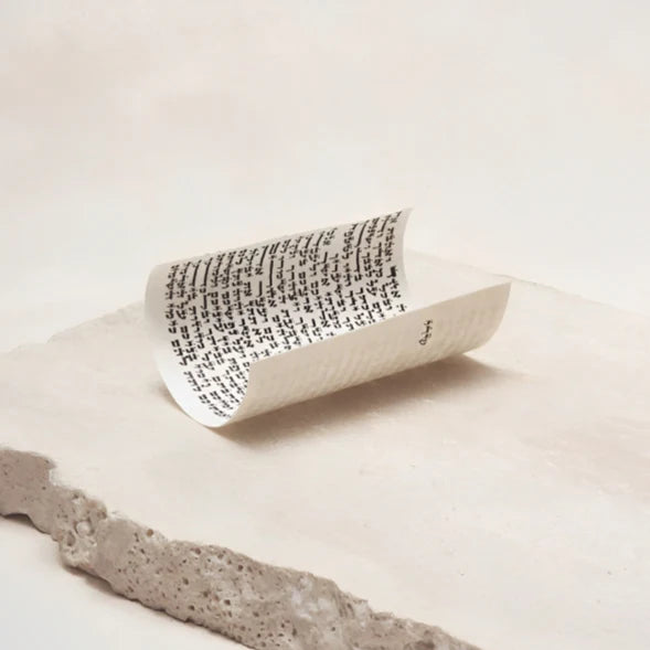 Handwritten Mezuzah Scroll – Small Size (4"–6") by Certified Sofer Stam 