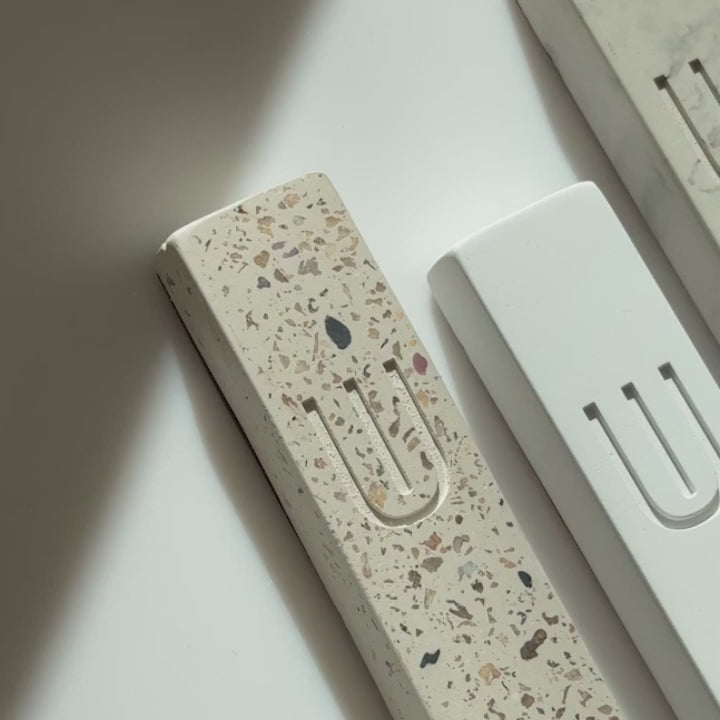 Elegant Terrazzo Mezuzah in Soft Natural Tones – Timeless Collection