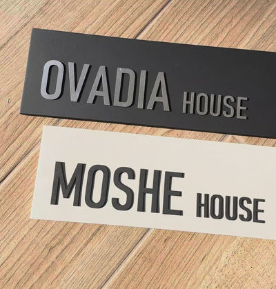 Personalized house sign made of gray concrete - HOUSE series
