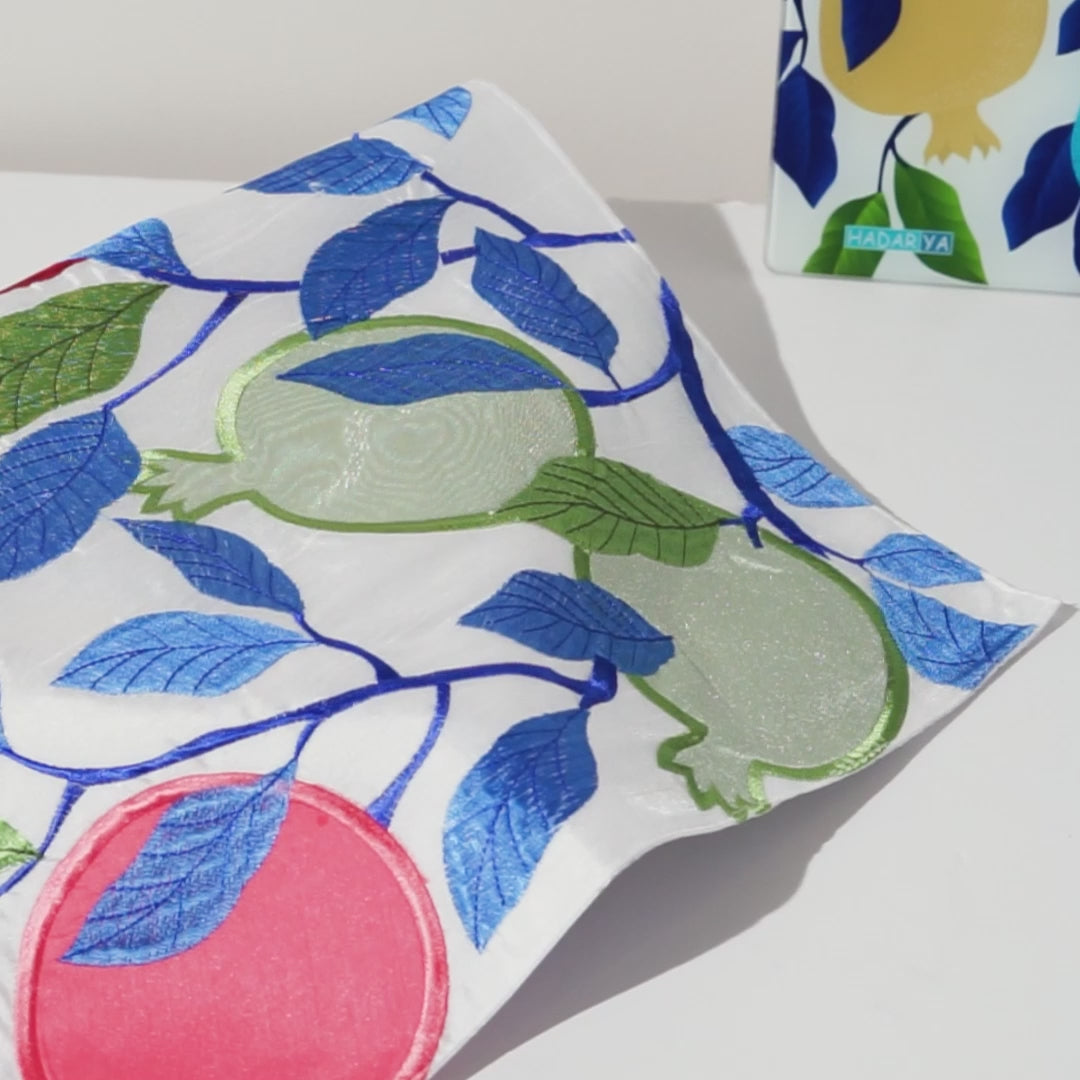 Handmade Challah Cover – Pomegranate Bloom Series