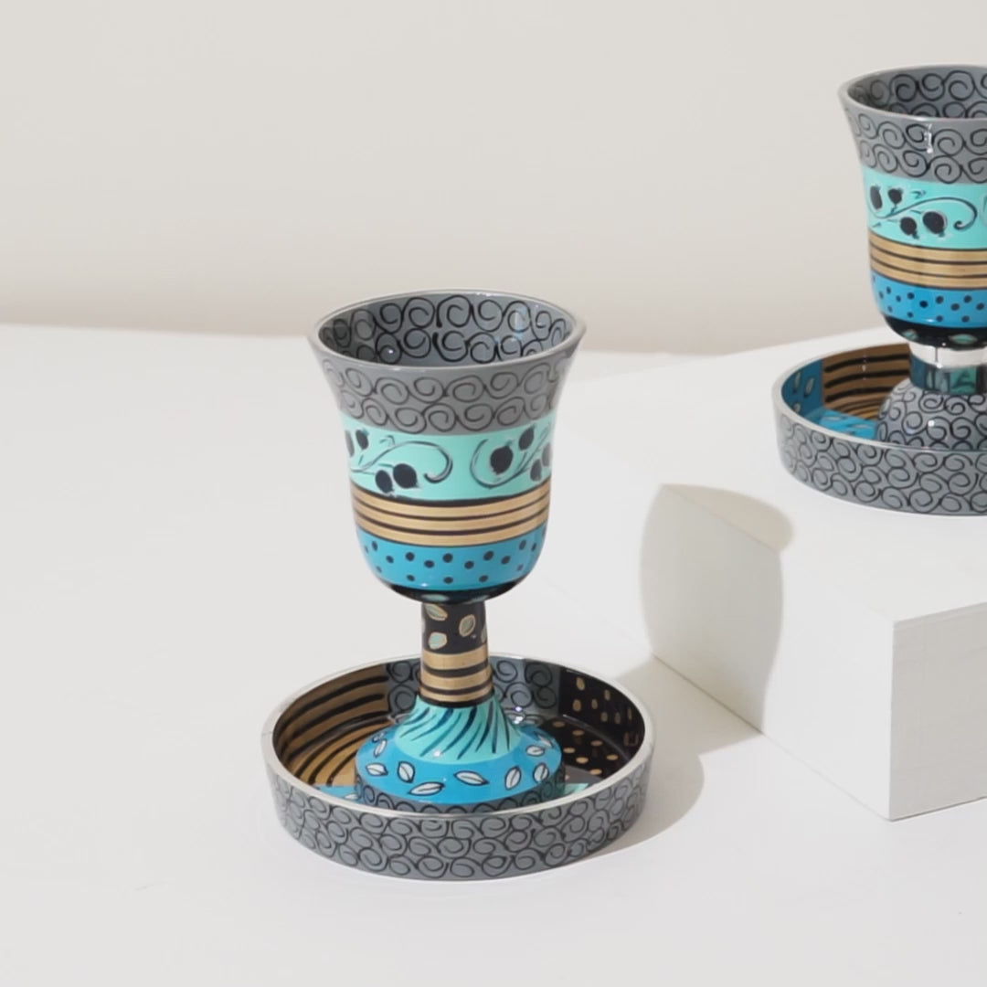 Ceremonial Kiddush Wine Cup - Premium Curved Series