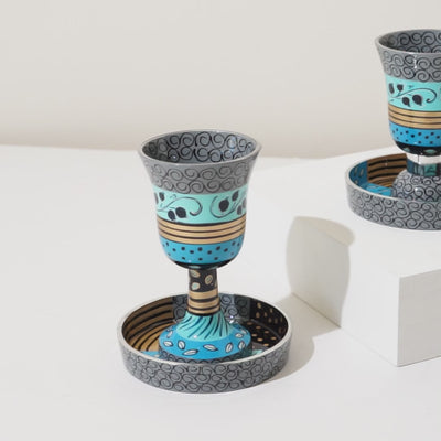 Ceremonial Kiddush Wine Cup - Premium Curved Series