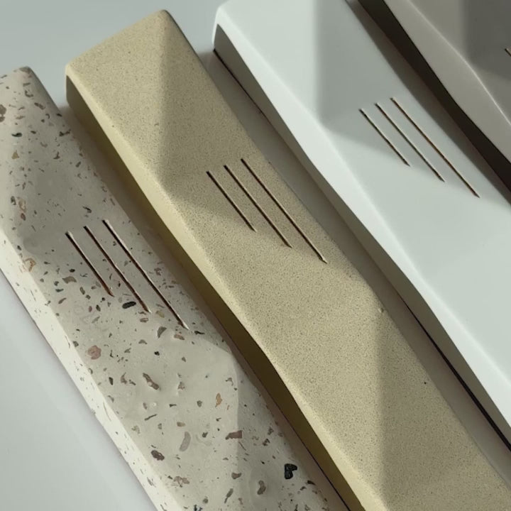 Flowing Concrete Mezuzah Design for Modern Jewish Homes - Wave Series