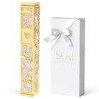 Heritage Gold Stainless Steel Mezuzah Case with White Background | Jerusalem