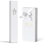 Modern White Stainless Steel Mezuzah Case | Sweetheart