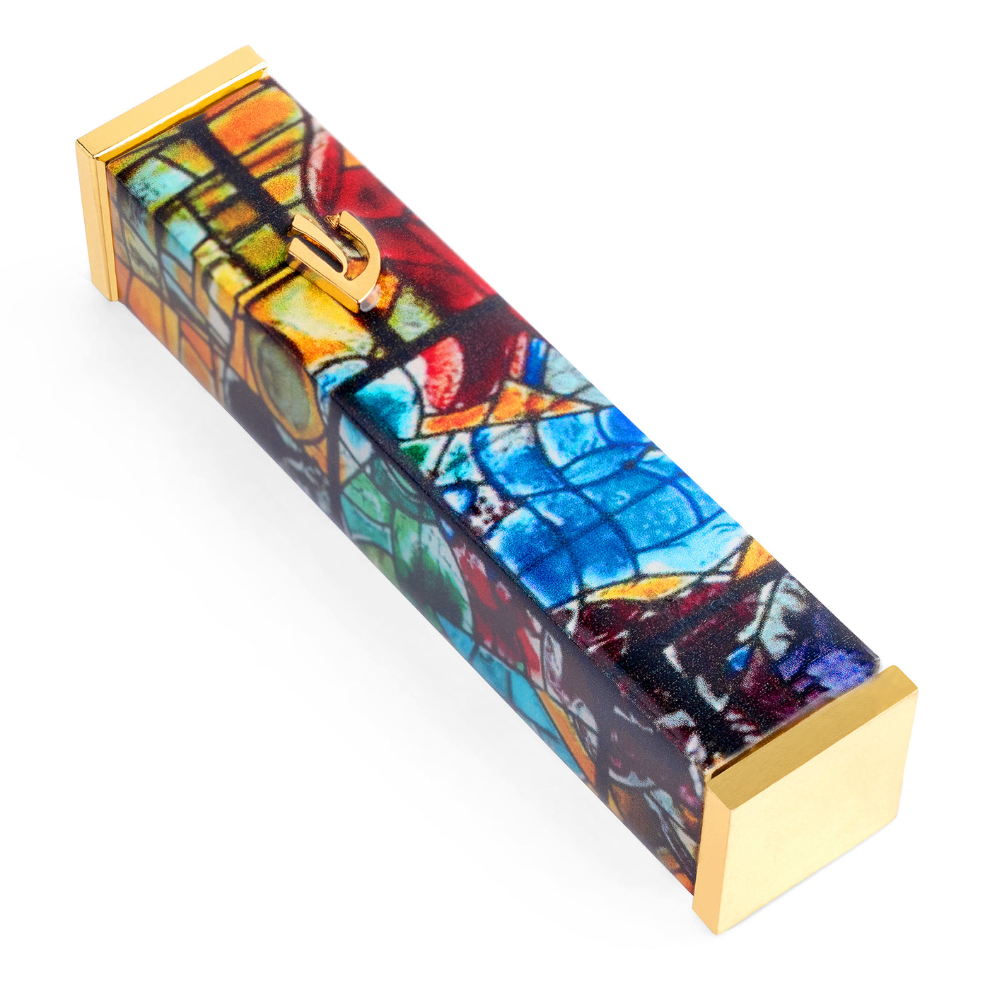Gold & Turquoise Marc Chagall Mezuzah Case