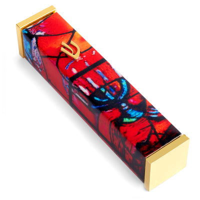 Gold & Turquoise Mezuzah Case - Marc Chagall