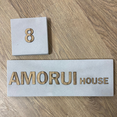 Concrete Embossed Number Sign