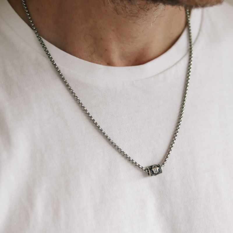 Hamsa Bead Chain Necklace For Men