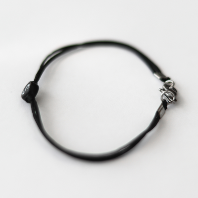 Initial Black Bracelet For Men