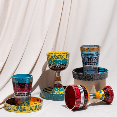 Red Painted Kiddush Cup