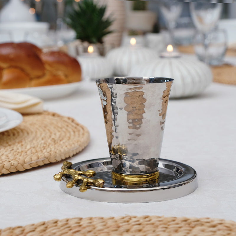 Gold Olive Branch Kiddush Cup