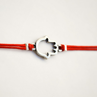 Red Kabbalah Wrapped Hamsa Bracelet For Women