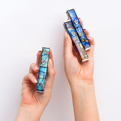 Silver & Turquoise Mezuzah Case - Marc Chagall