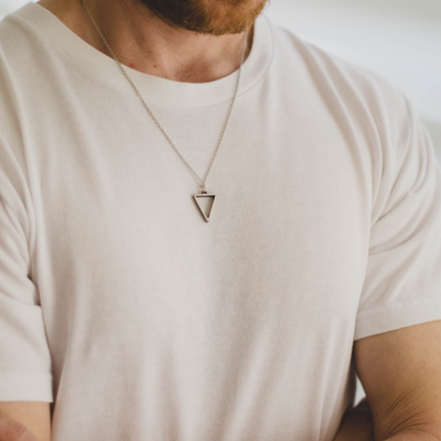 Silver Triangle Necklace For Men