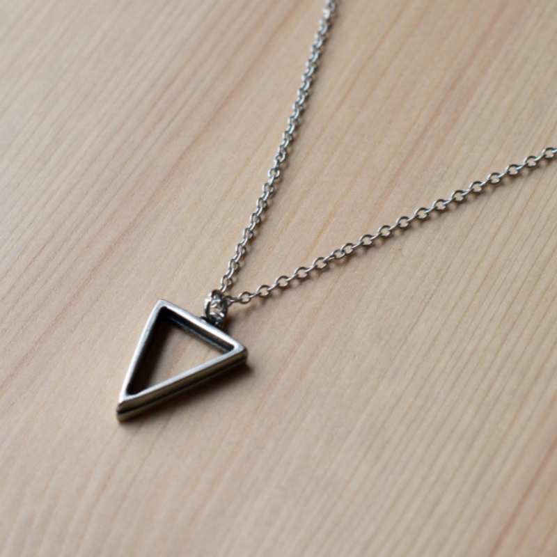 Silver Triangle Necklace For Men