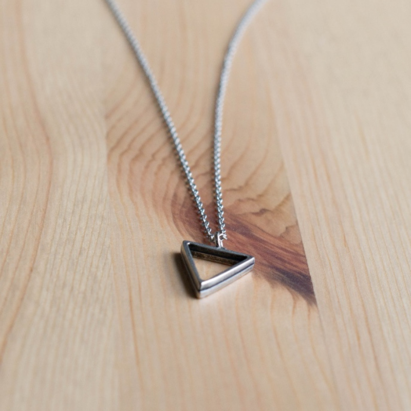 Silver Triangle Necklace For Men
